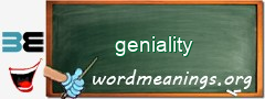 WordMeaning blackboard for geniality